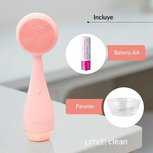 PMD Clean Blush | Dispositivo Skin Care de Limpiador Facial con Tecnología SonicGlow™ | Masajeador Facial Resistente al Agua Ergonómico | Kit Skincare Ideal para Aplicar Cremas y Aceites | Cuidado Facial
